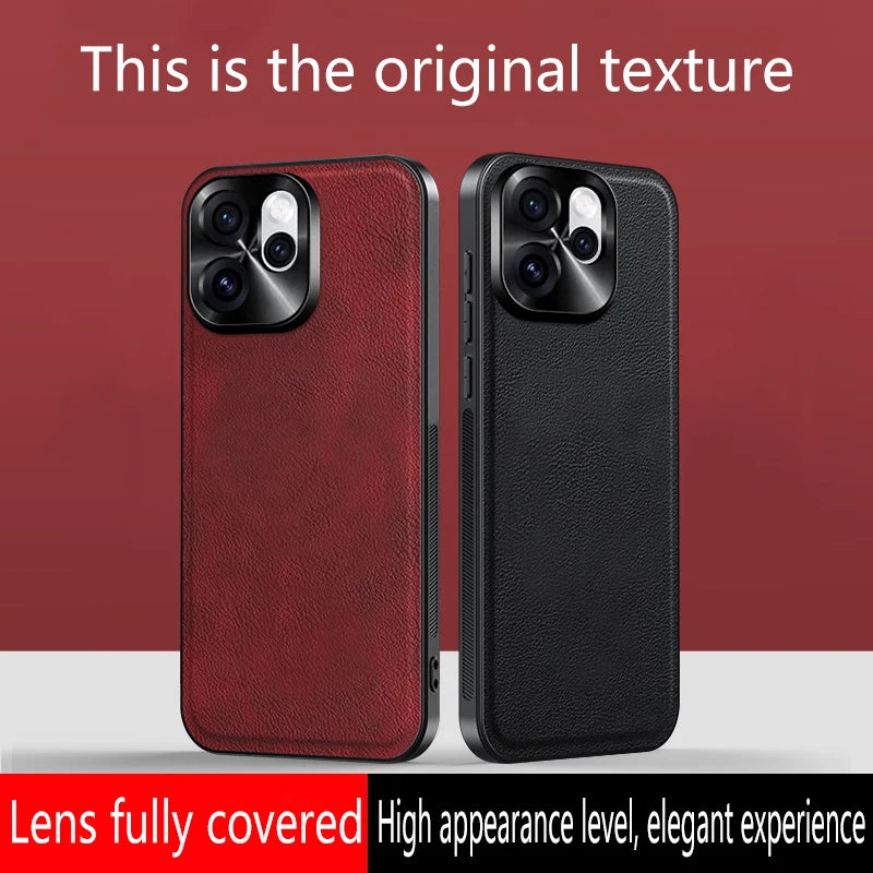 Luxury PU Leather Anti-Slip Border Shockproof Phone Case For OPPO Reno 15 Pro 13 12 11 10 9 8 14 Pro Plus F A5 A6 Pro Back Cover