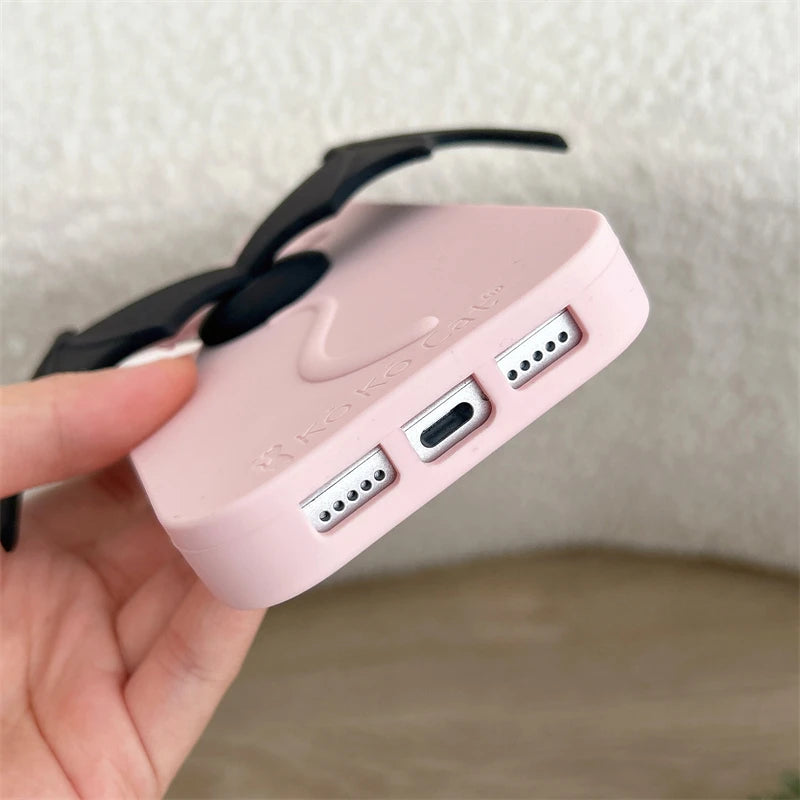 Cartoon Bat Cute Cat Ears Silicone Soft Case for IPhone 17 16 15 14 13 Pro Max 17Pro IPhone17 i17 ProMax Phone Cover Accessories