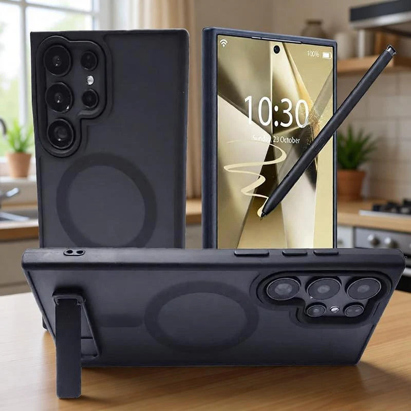 UYUXIO Magnetic Stand Phone Case for Samsung Galaxy S26 A05 A06 A16 A26 A35 A36 A55 A56 S25 S23 S22 Ultra Cover with Kickstand