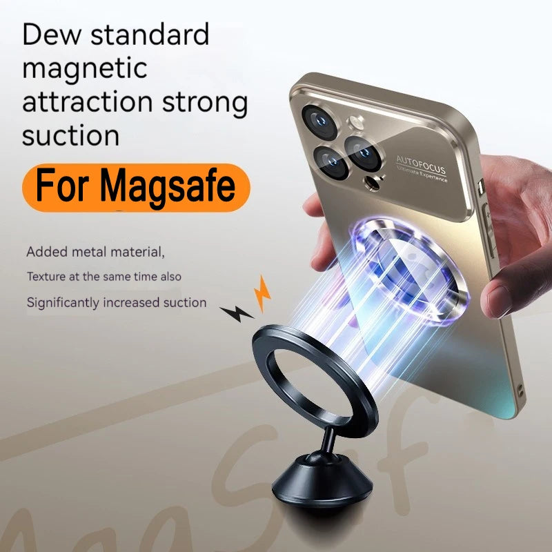 Luxury Glass Camera Lens Protection Case For iPhone 17 Pro Max Air 14 15 Plus 12 13 16 Pro 16E For Magesafe Magnetic Phone Cover