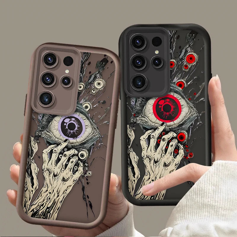 Terror Devil Eye Hand Phone Case For Samsung Galaxy S25 Ultra S24 S23 S22 S21 Plus FE A56 A36 A26 A16 A06 A15 A25 A35 A55 5G TPU