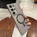 Luxury Hard PC Matte Slim Case for Samsung Galaxy S24 S23 S25 Ultra S22 Plus S20 FE Magnetic Transparent Thin Clear Cover