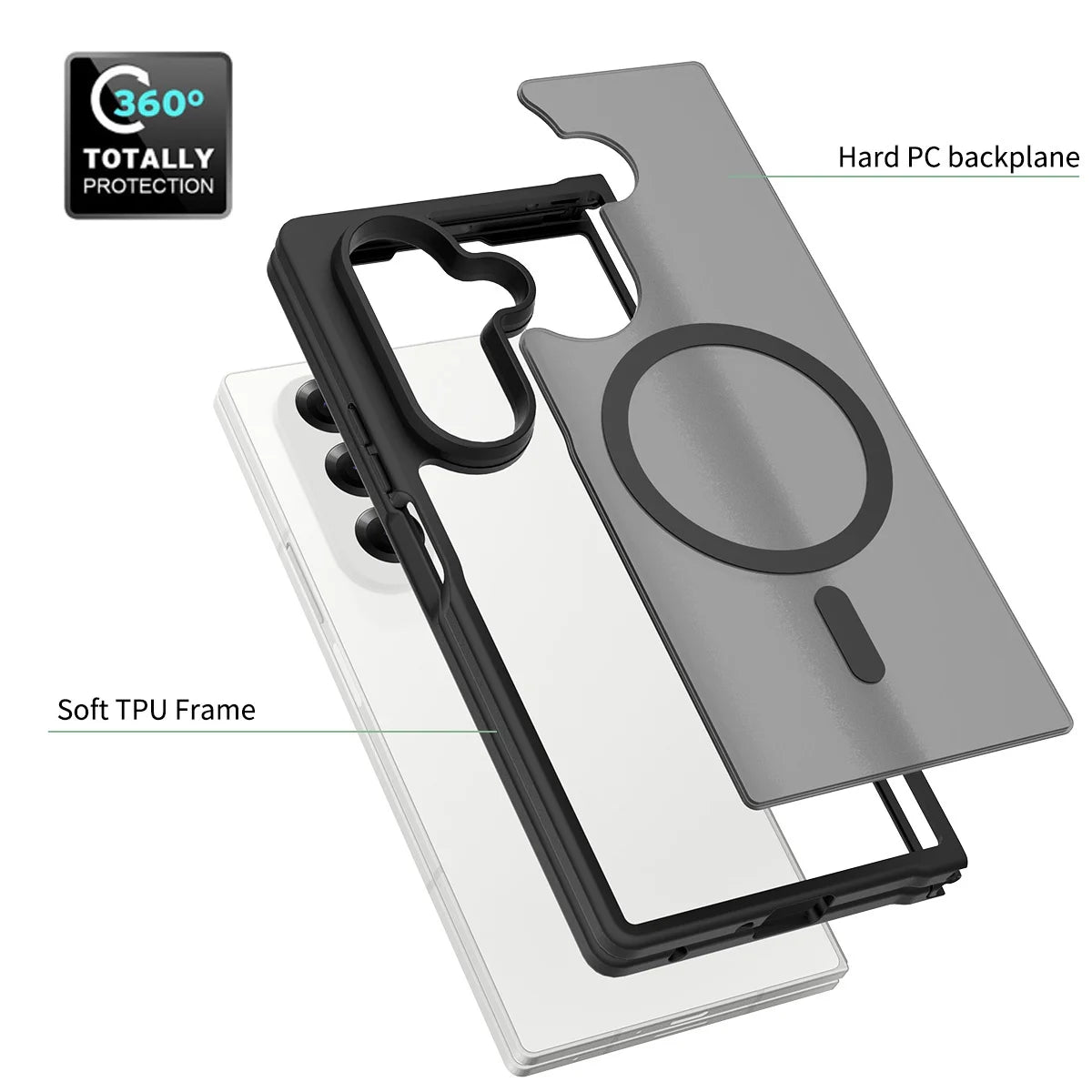 for Magsafe Wireless Charging Phone Case for Samsung Galaxy Z Fold 6 7 Fold6 Fold7 Translucent Shockproof Magnetic Cover