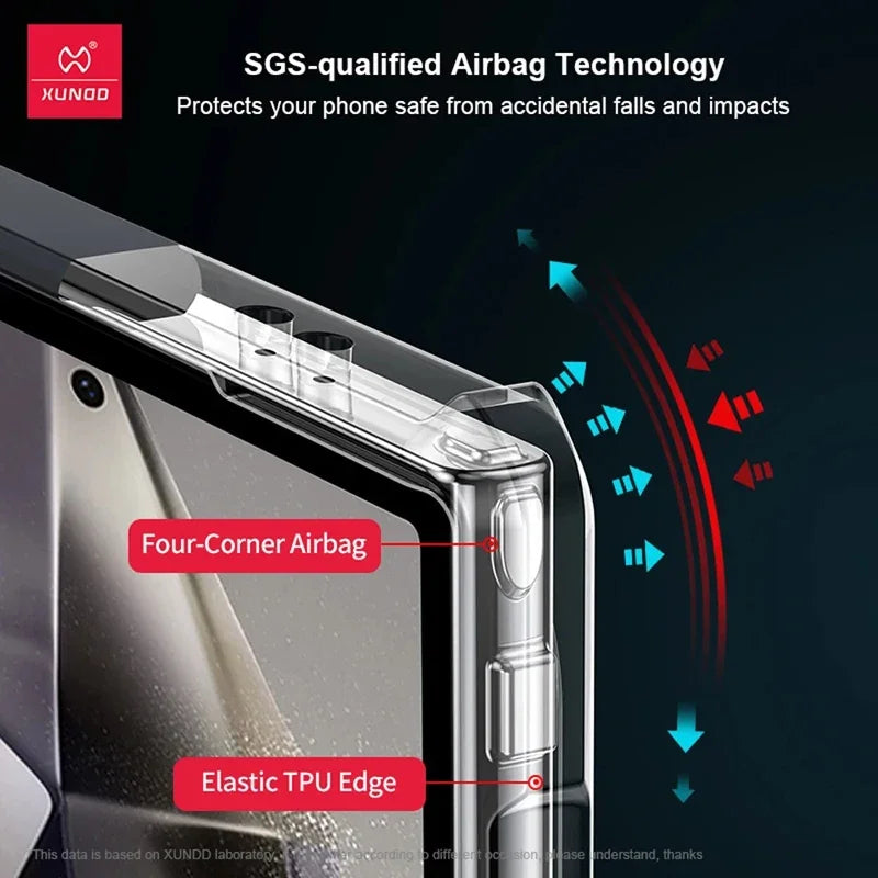 Xundd Case For Samsung Galaxy S25 S26 Ultra Case Airbag Shockproof Transparent PC Back Cover TPU Frame Anti-knock Shell