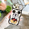 Cute Mickey Minnie Push Window Phone Case Compatible with iPhone 13 14 PRO MAX 15 16 PRO 11 17 Series Shockproof Protective