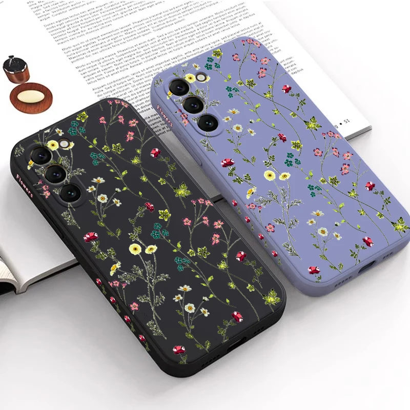 S 23 Yellow Sunflower Silicone Phone Case For Samsung S23 S23Plus S23FE S23Ultra S21 S22 S20FE S21FE S22Ultra S24Plus Cover