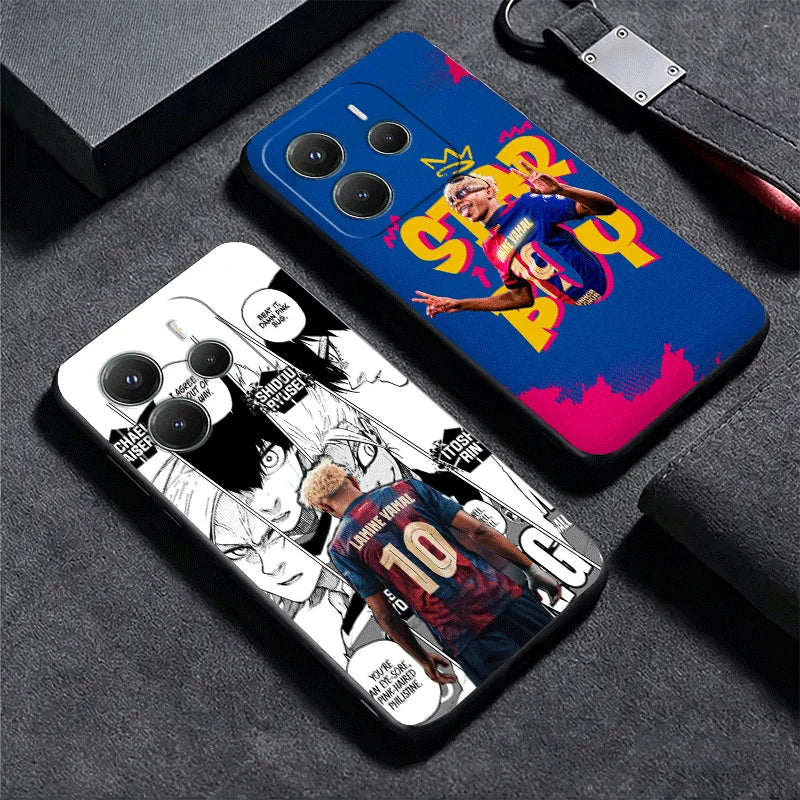 Football Star L-Lamine Y-Yamal Soft Phone Case for Xiaomi Redmi Note 12 13 14 15 Pro Plus 11 14S 12S 11S 11T 10S 5G Black Cover