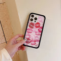 Wildflower Fashion Sexy Red Lips Print Phone Cover For iPhone 12 13 14 15 16Pro Max Plus 17 Pro WF Girl Sexy Lip Printing Case