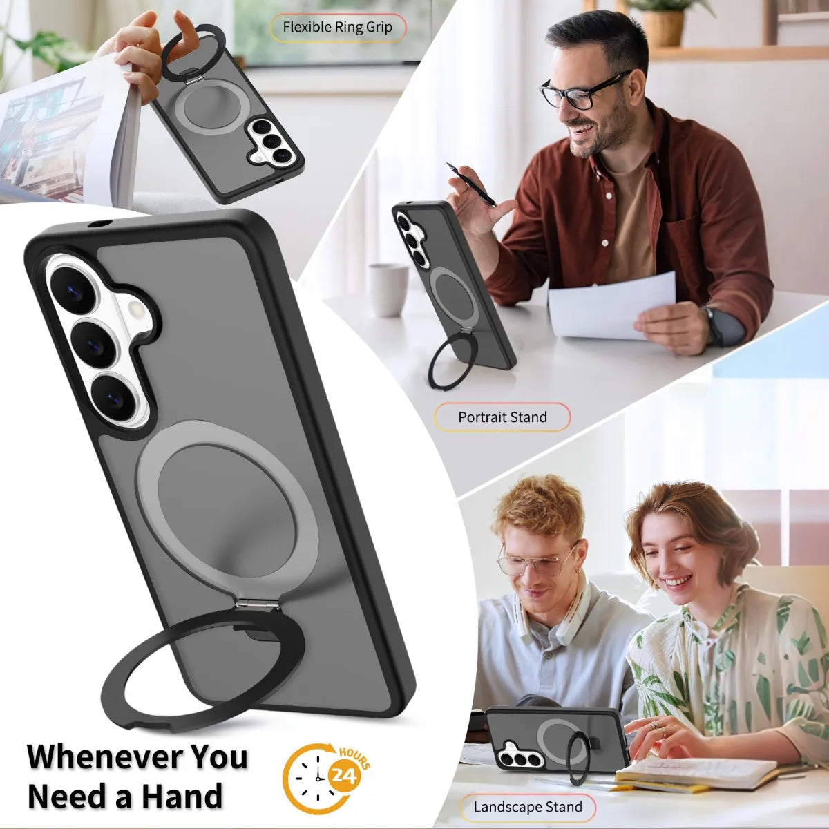 Magnetic for Magsafe Phone Case for Samsung Galaxy S25 Edge S26 Ultra S24 FE S23 A06 A07 A17 A16 A36 A56 Ring Holder Hard Cover