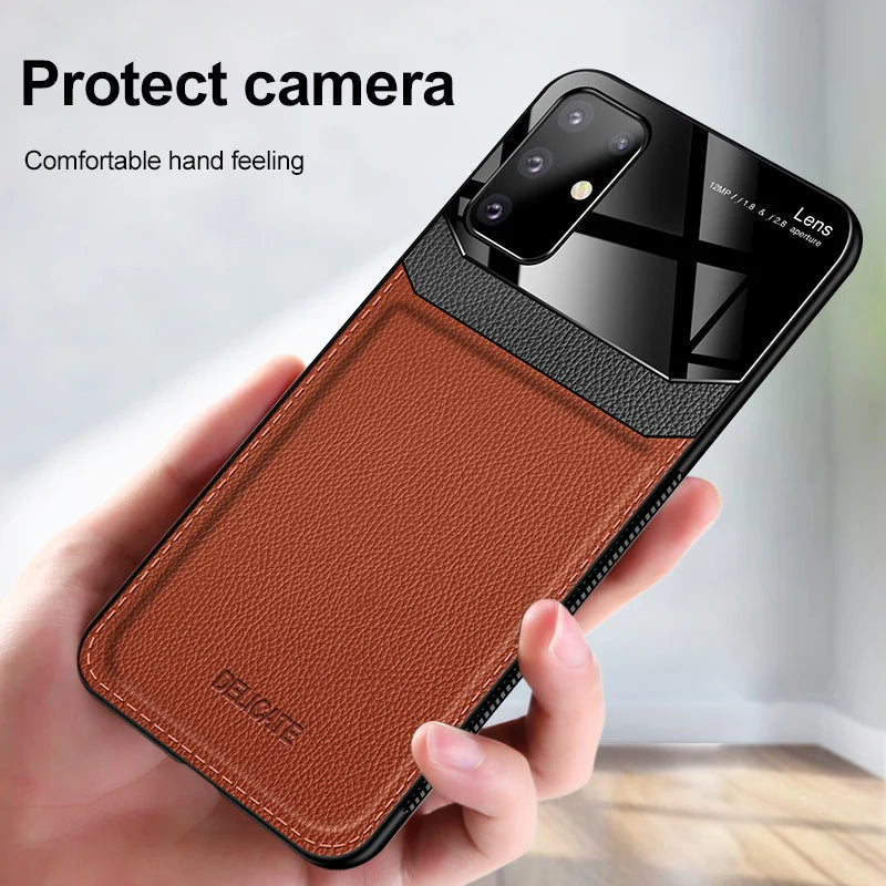 leather plexiglass case for samsung galaxy s20 s21 ultra plus silicone frame back cover s20fe s 20 fe s20  s21  s20plus s20ultra