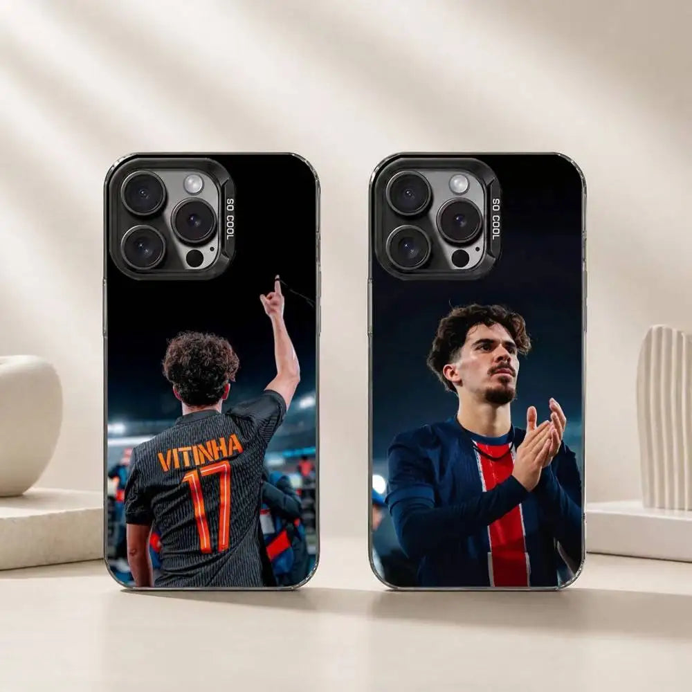 Football star V-Vitinha Ferreira Phone Case For iPhone 17,16,15,14,13,12,11 Plus,Pro Max,XS,Colorful Silver Black Cover