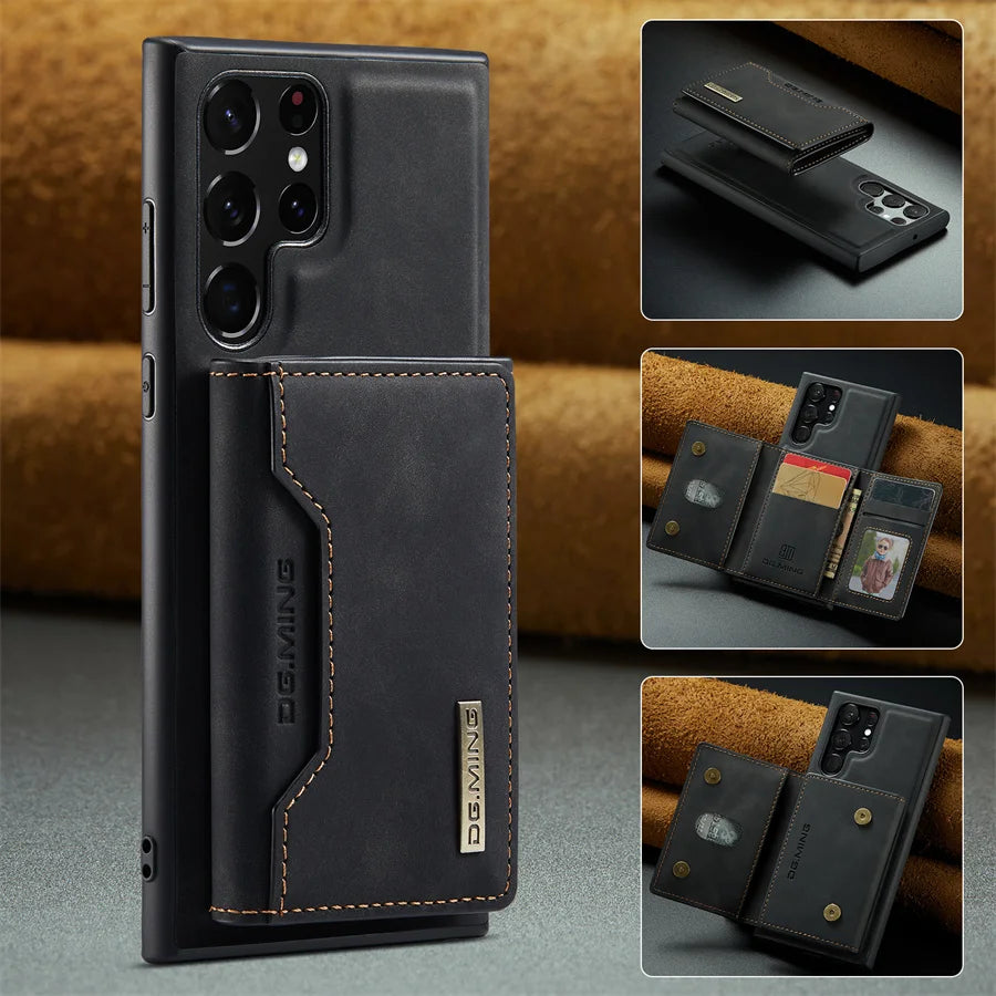 Luxury Magnetic Leather Wallet Case for Samsung Galaxy S26 Ultra S25 S24 S23 S20 S21 S22 Plus Note 20  Money Card Holder Cover