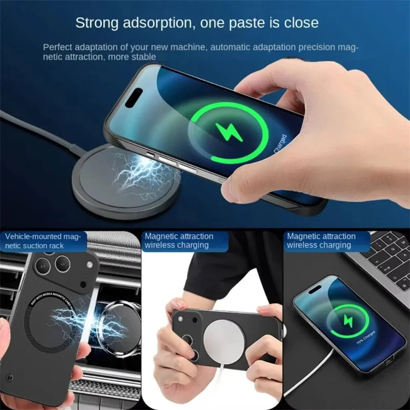Ultra Thin Hard PC Magnetic Frameless Case For Magsafe For iPhone 17 Air 17 Pro Max Luxury Matte Borderless Solid Back Cover