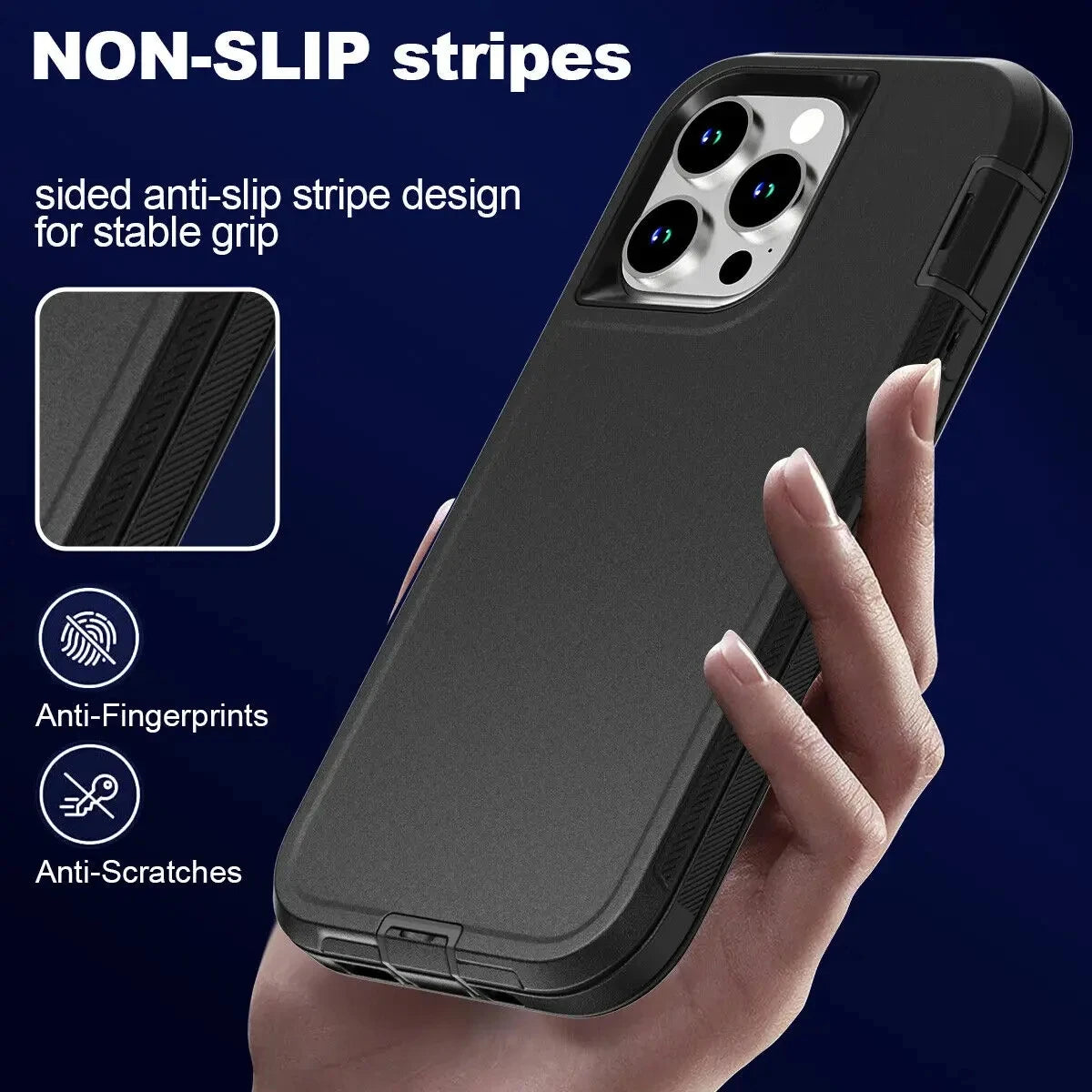 For iPhone 16 15 13 11 14 Pro Max MINI X XR XSMAX SE 6 7 8Plus Military Level Heavy Duty Hard 3 IN1 dustproof Shockproof Cases