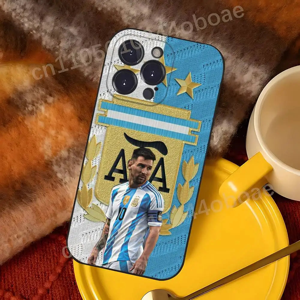 2026 WC ARG A-Argentina Phone Case For iPhone 17,16,15,14,13,12,11,Pro,Max,Plus Soft Black Cover