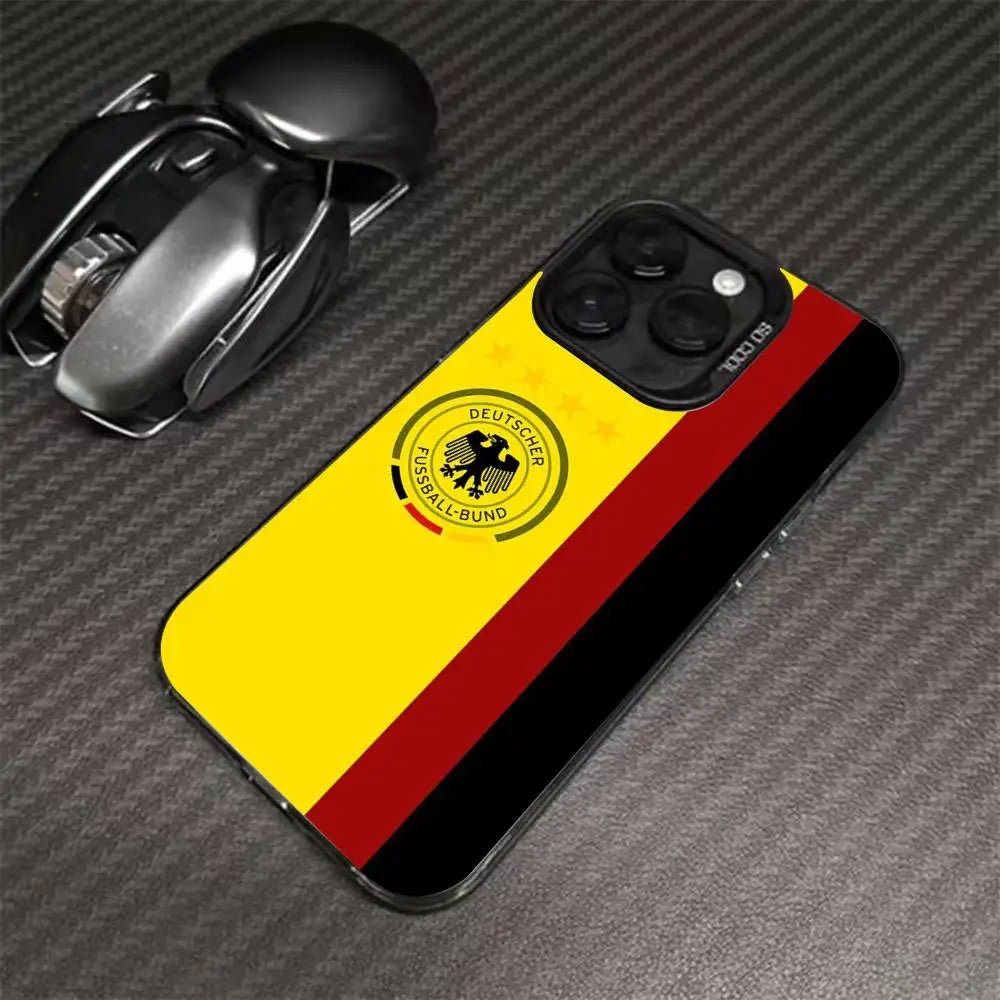 German Flag Phone Case For IPhone 17 16 15 14 13 12 11 Pro Max Plus Color Shockproof Back Silver Cover