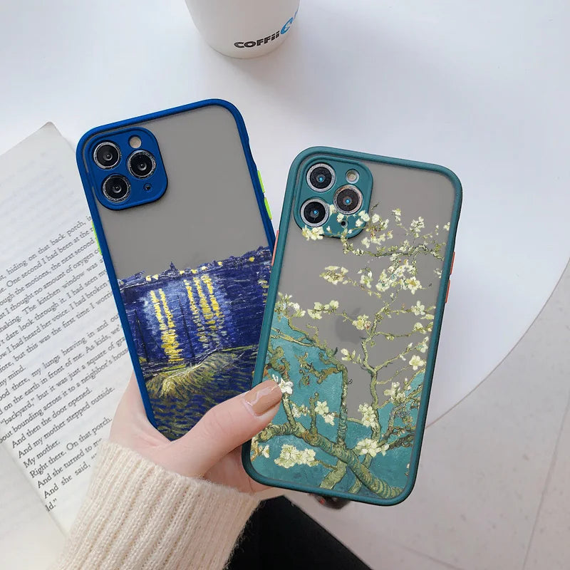 For Coque iphone 17 16 15 14 11 12 13 Pro Max Mini X XR XS 16 Plus Phone Cases Art Van Gogh Oil Painting Soft Shockproof Covers