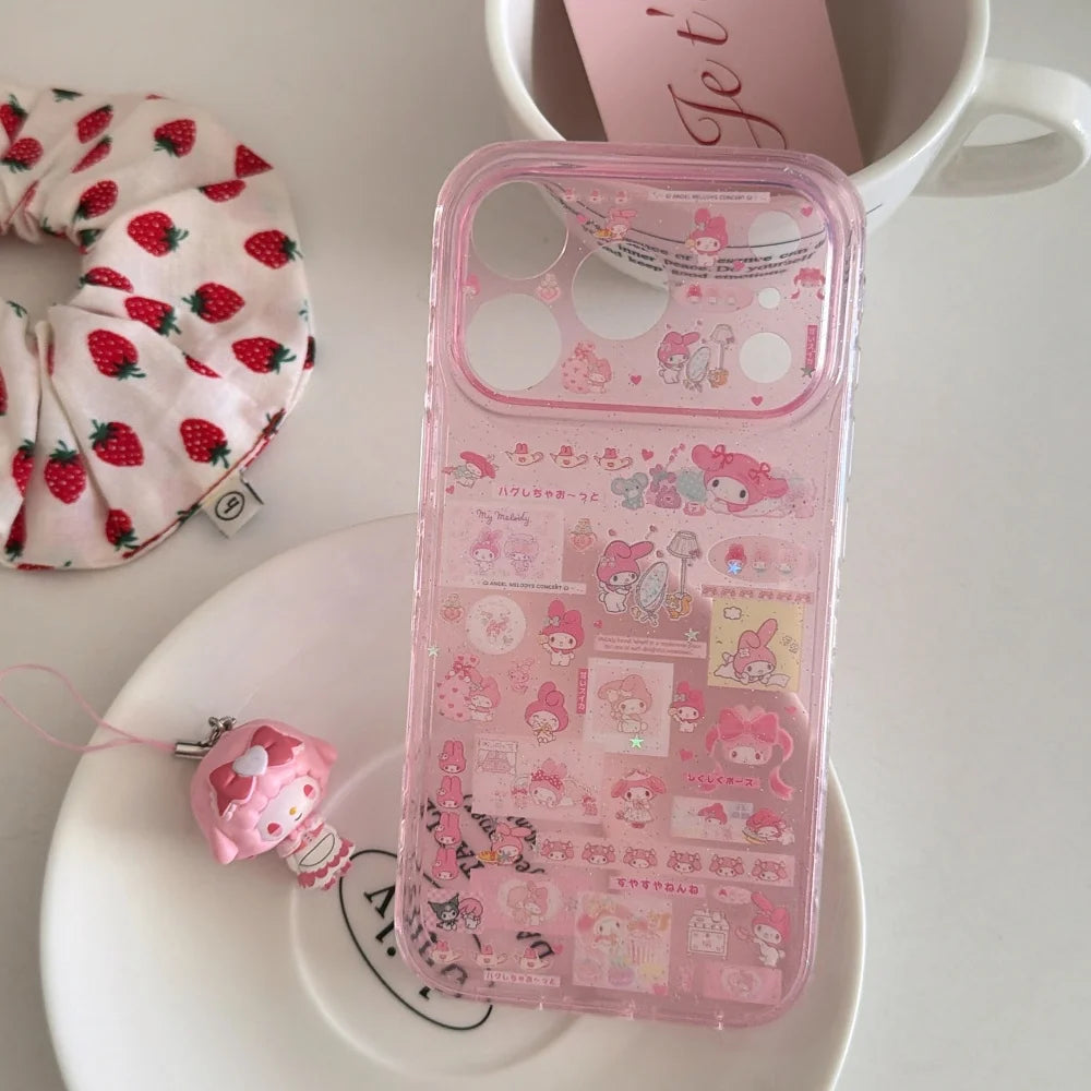 Luxury Double Layer Collage Melody Hot Sale Phone Case For iPhone 17 Pro 15 Pro 14 16 Pro Max Shockproof Protective Cute Cover