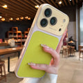 Luxury Litchi Leather Case for iPhone 17 16 15 14 Pro Max iPhone 13 Glass Large Window Shockproof Armor Bumper Plating Cover
