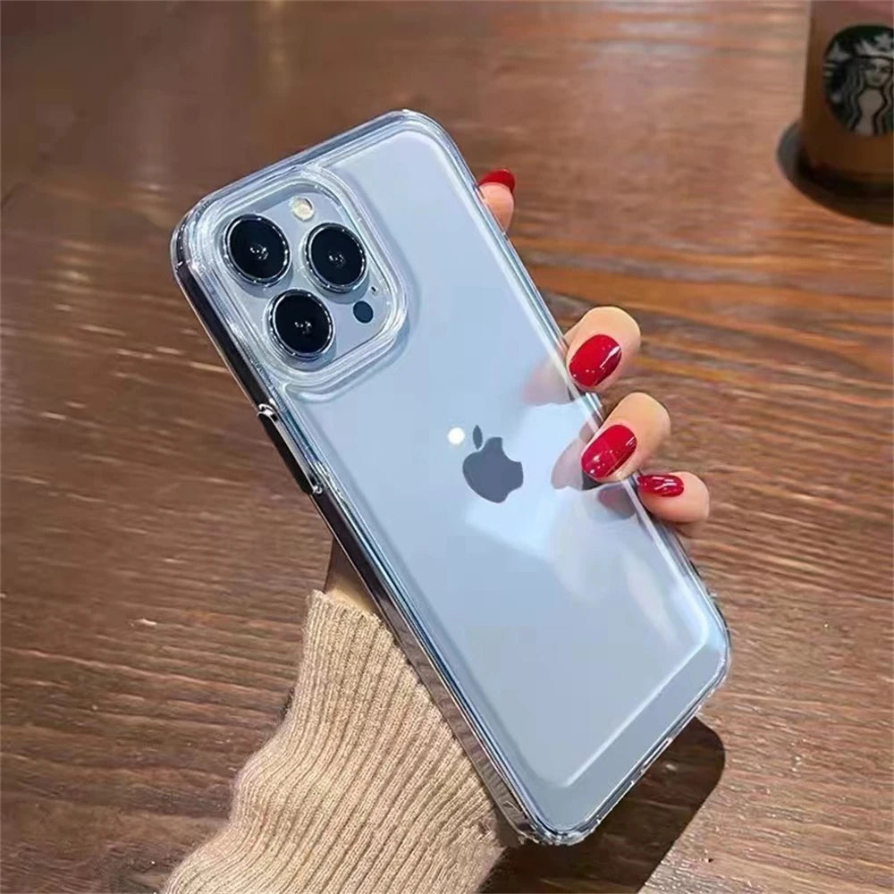 Candy Transparent HD Bumper Case For iPhone 16 15 Pro Max 14 13 12 11 X Xs Max XR 7 8 Plus Mini SE Shockproof Original Cover