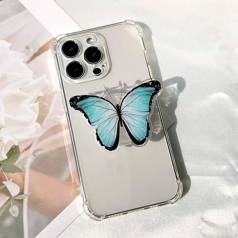 Socket Folding Grip Tok Bionic Butterfly Phone Holder 3D Effect Transparent handle insect phone Stande
