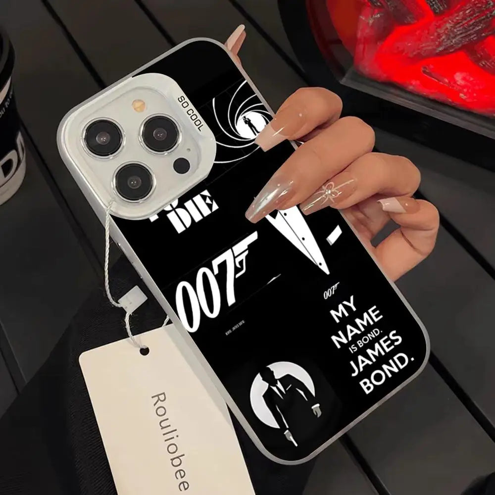 J-james B-bond Phone Case For Iphone 17 16 15 14 13 12 Pro Max Air Plus Colored Silver Hard Shell Cover