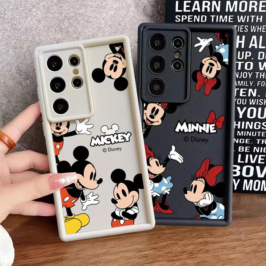 Cartoon Disney Mickey Minnie Mouse Phone Case for Samsung Galaxy S26 Ultra S21 S24Ultra S25 Edge S24 Plus S22 S20FE S23 FE S25FE