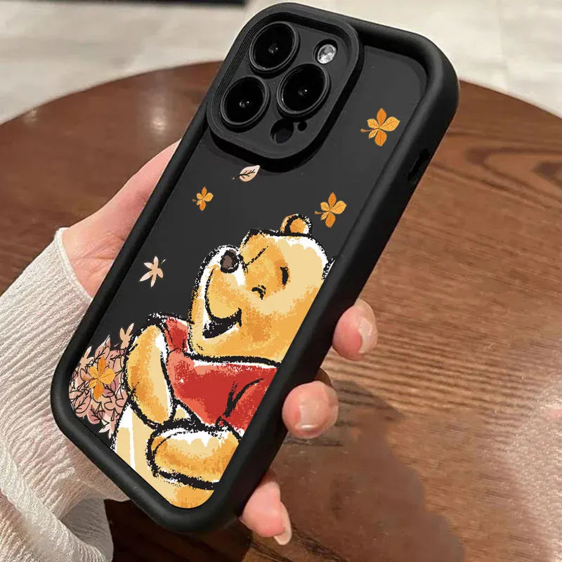 Autumn Winnie The Pooh Leaves Case For Apple iPhone 17E 15 16 14 13 12 11 17 Pro Max 17 Air 16 Plus 16E Phone Protective Cover