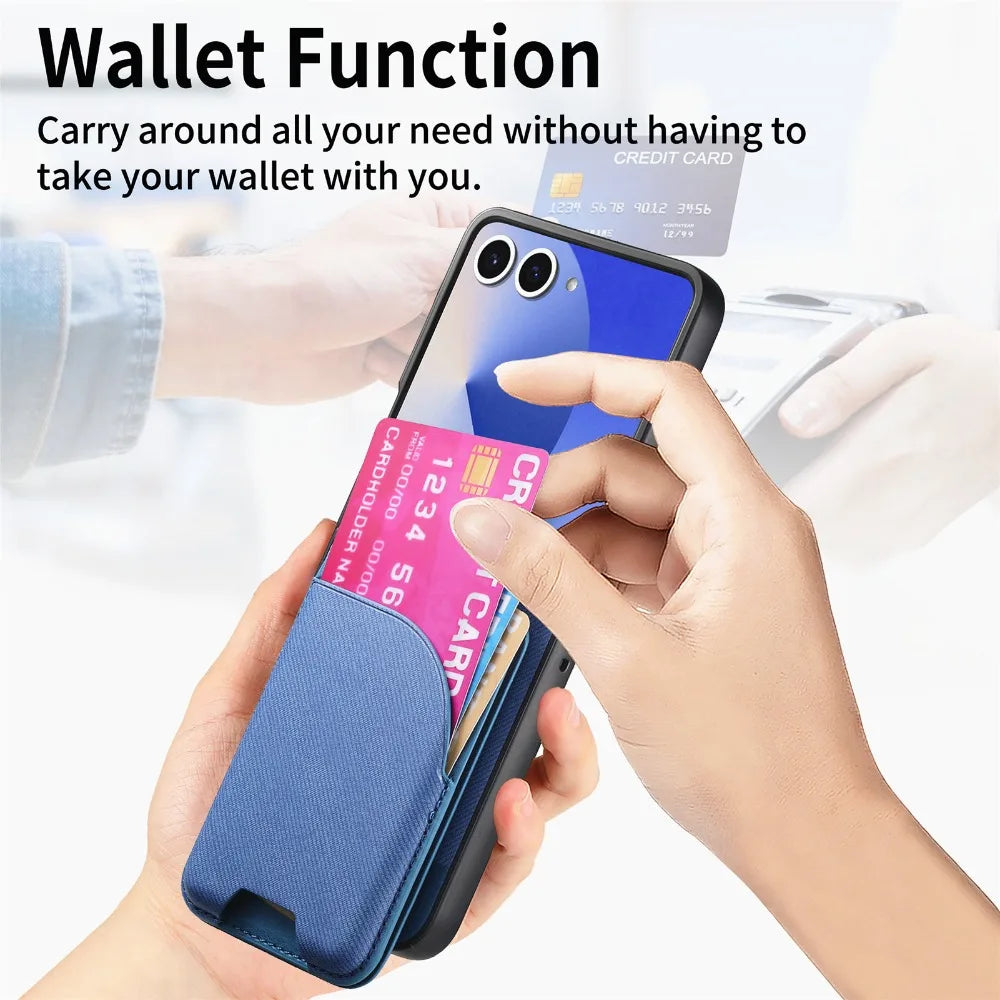 For Samsung Galaxy Z Flip 7 5G 2025 Luxury Case Magnet Card Holder Detachable 2IN1 Leather Folding Funda Phone Z Flip 3 4 5 6 7