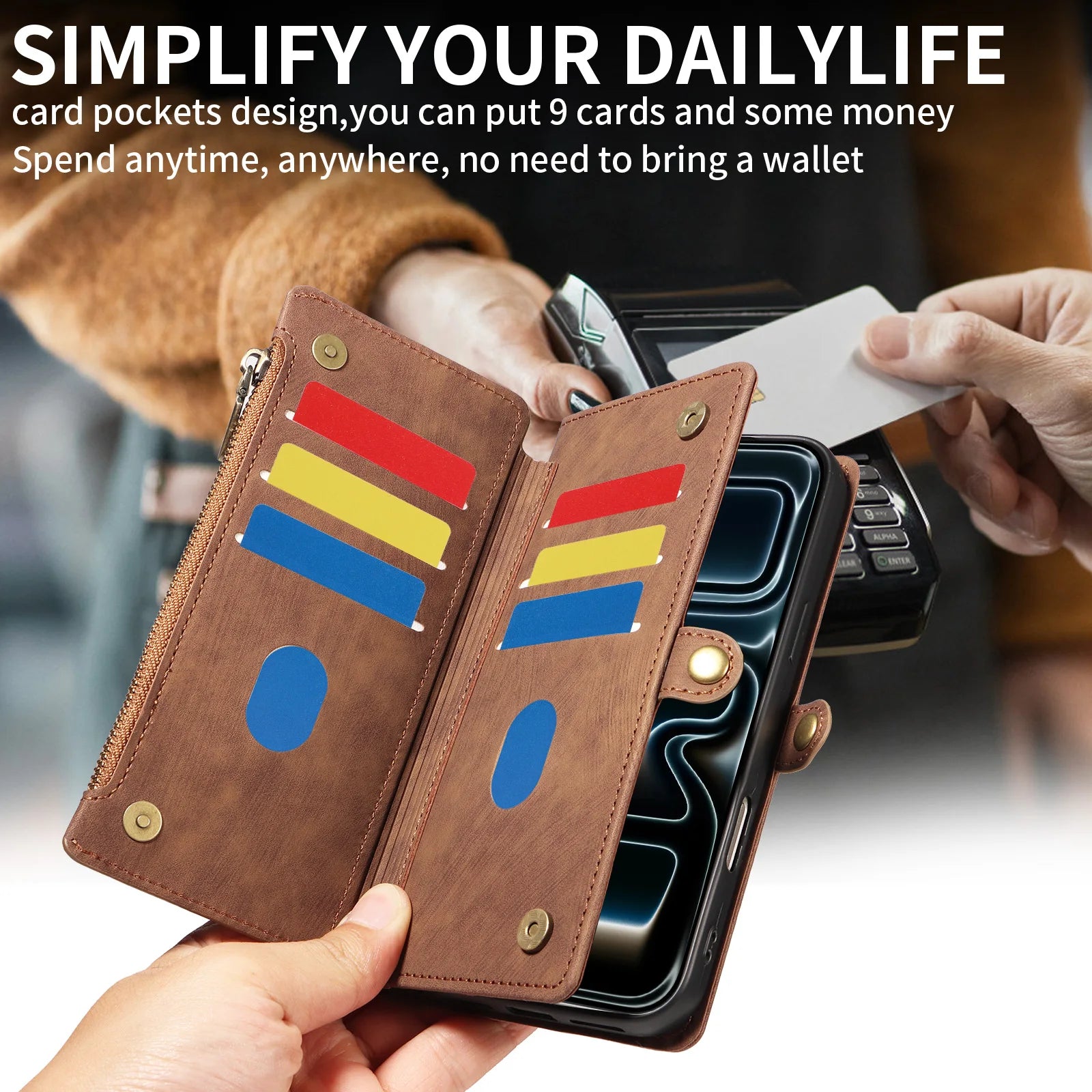 PU Leather Phone Case for Samsung GalaxyA56 A36 A35 A26 A17 A16 A13 A12 with Card Slots Magnetic Flip RFID Blocking Wallet Cover