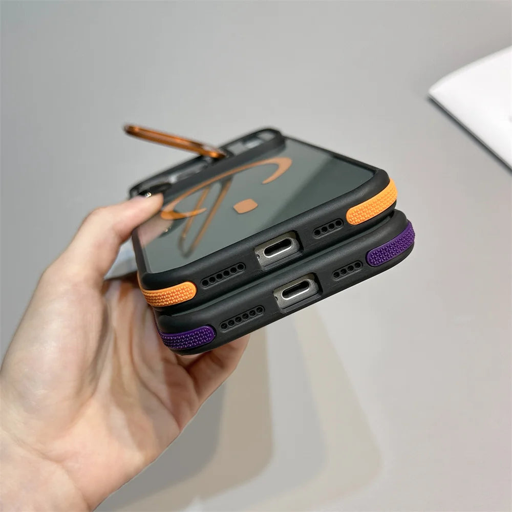 Luxury Transparent Magnetic Kickstand Stand Case For iPhone 17 Pro Max Air 16 15 14 Plus 13 12 11 for Magsafe Must Haves Cover