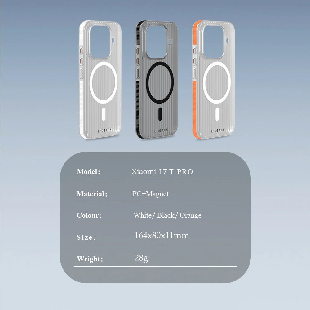MagSafe Case For Xiaomi 17T / 17T Pro LeReach ICICLE Magnetic PC Hard Cover