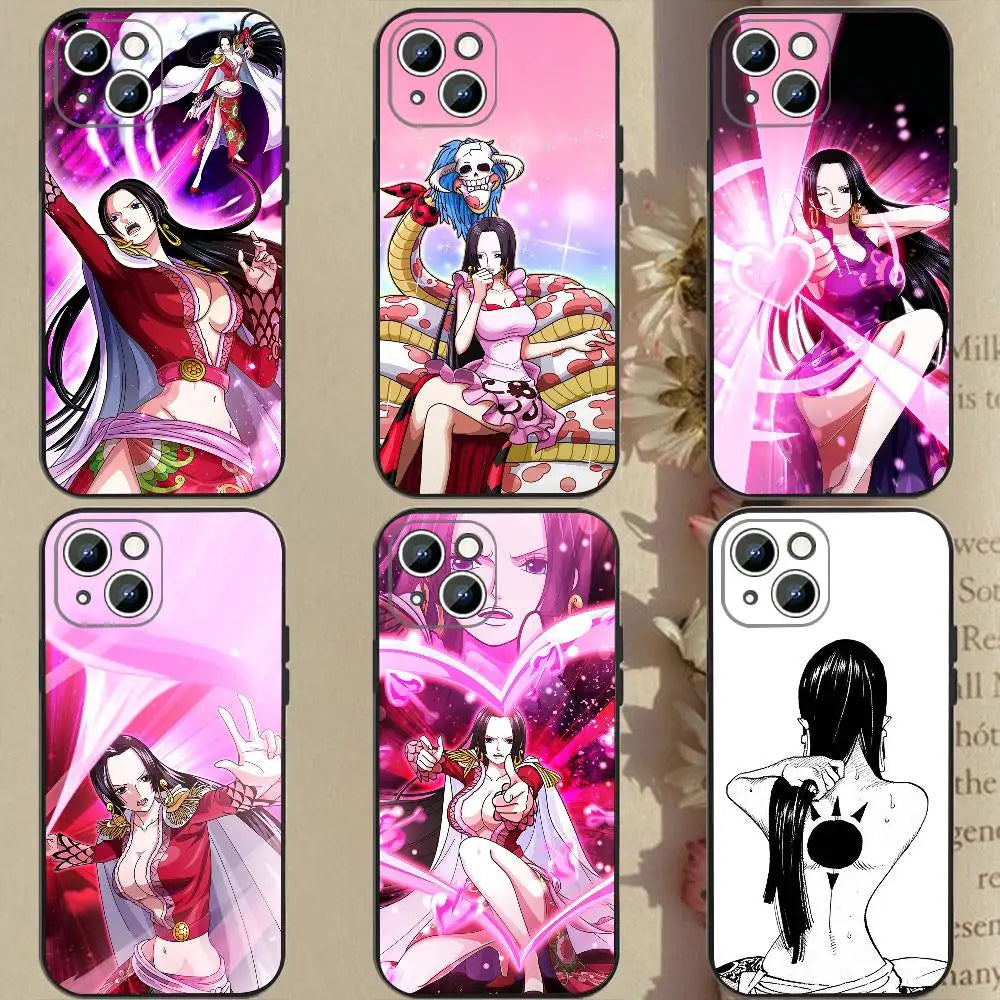 Anime One Piece Boa Hancock Phone Case Magnetic Silicone Soft Case For IPhone 17 16 15 14 13 12 11 Plus Pro Max Air