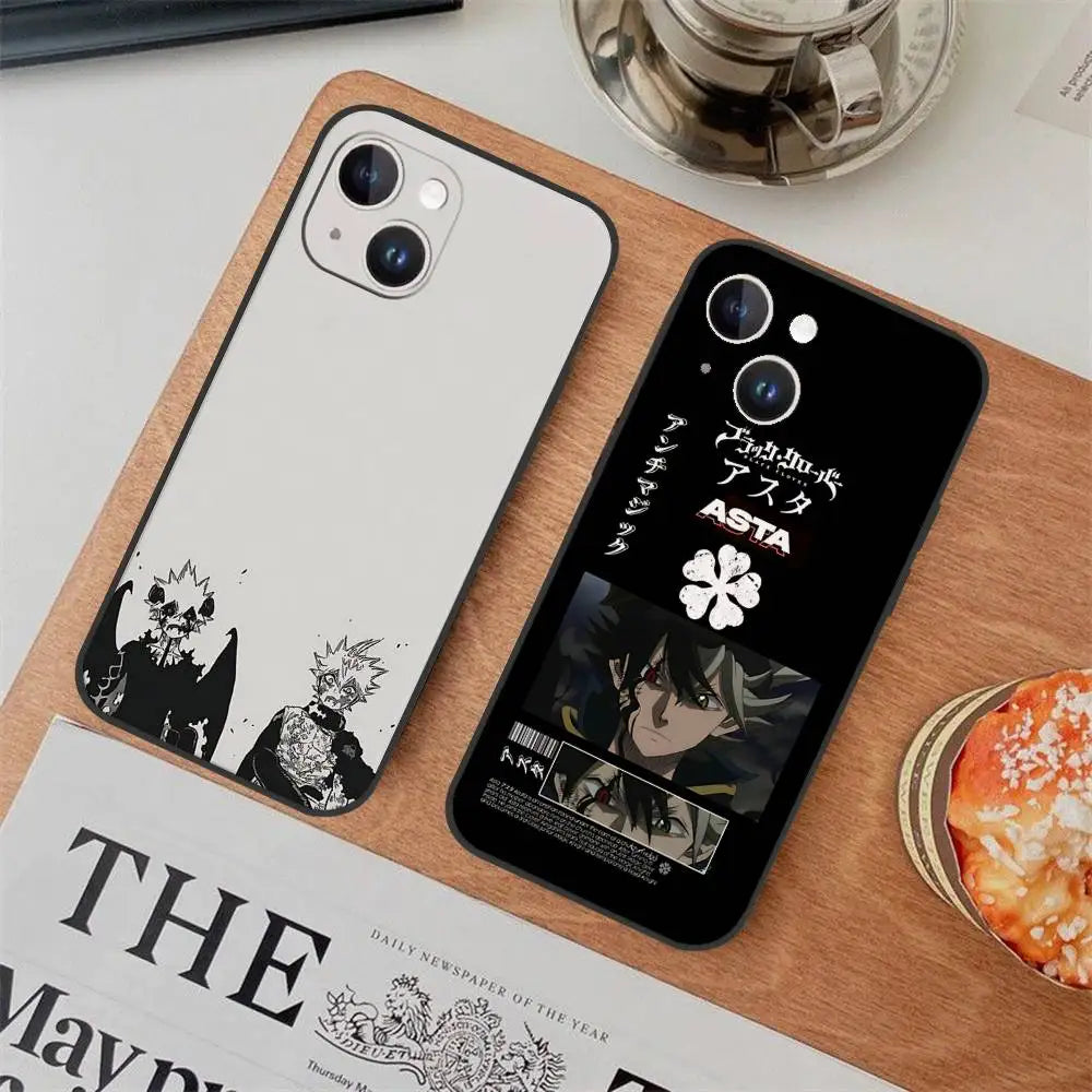 C-Clovers-Astas-Black Phone Case Phone Case For Iphone 17 16 15 11 13 14 Pro Max X Xr Xs Max 12mini Black Shell Cover Case