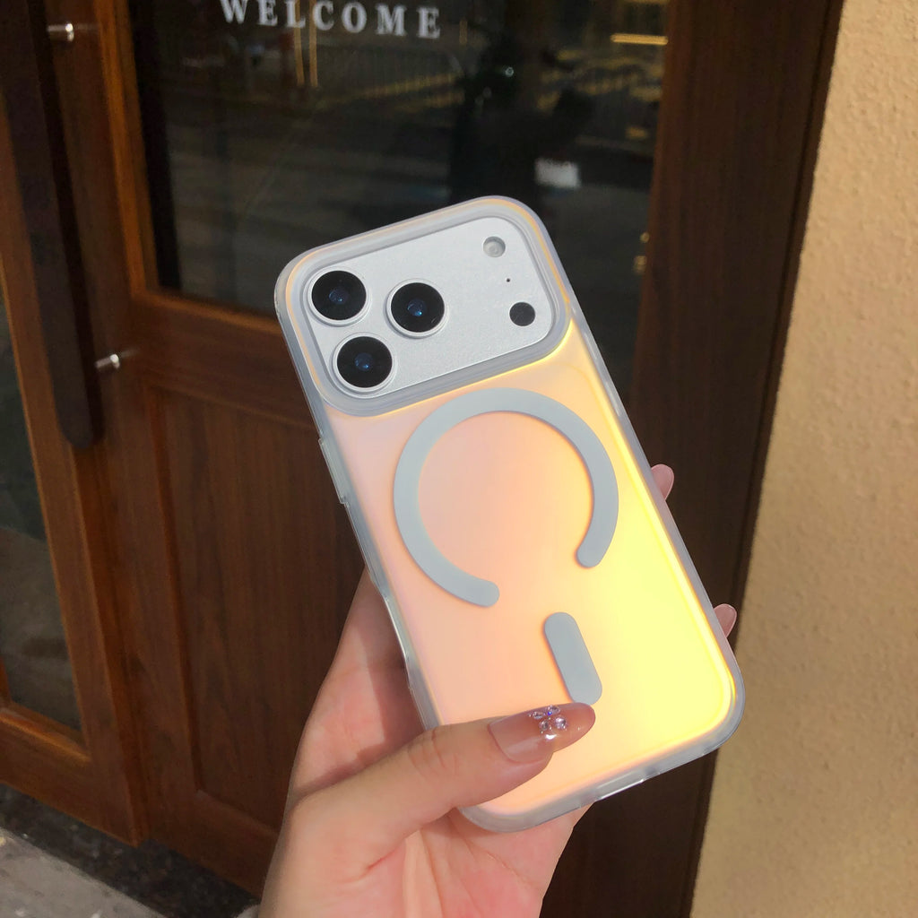 Latest laser color-changing frosted mobile phone case for Iphone 17 ProMax magnetic cover Air gradient  sunshine protective case