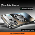Luxury Titanium Metallic Matte Case For iPhone 17 16 15 14 13 Pro Max For Magsafe Glass Lens Protection back Cover