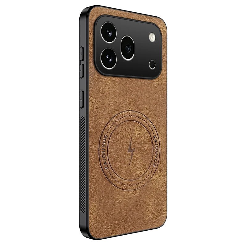 For MagSafe Magnetic Case for Honor 600 Pro Napa-textured Silicone Leather Back Cover for Honor600 600pro Anti-Fingerprint