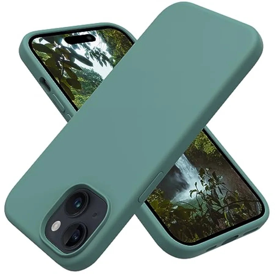 Designed for iPhone 15 Case, Silicone Shockproof Slim Thin Phone Case for iPhone 15 6.1 inch Pine Green