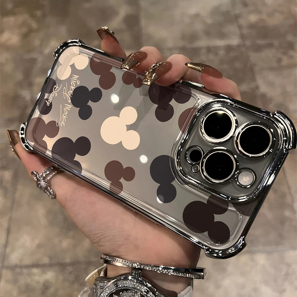 Cute Mickeys Mouses Plating Phone Case For Google Pixel 10a 10 9 8 7 9a 8a 7a Pro XL 5G Anti Fall Airbag