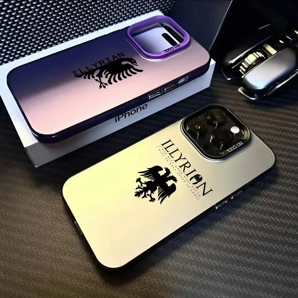 Albania Flag Eagle Logo Phone Case For IPhone 17 16 15 14 13 12 11 Pro Max Air Multicolor Matte Laser Metallic Aurora Funda