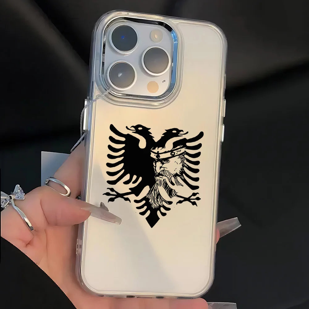 Albanian Eagle Phone Case For iPhone 17 16e 16 15 14 13 12 11 mini Pro Max X XR XSMAX 8 7 Air Plus Transparent Soft Cover