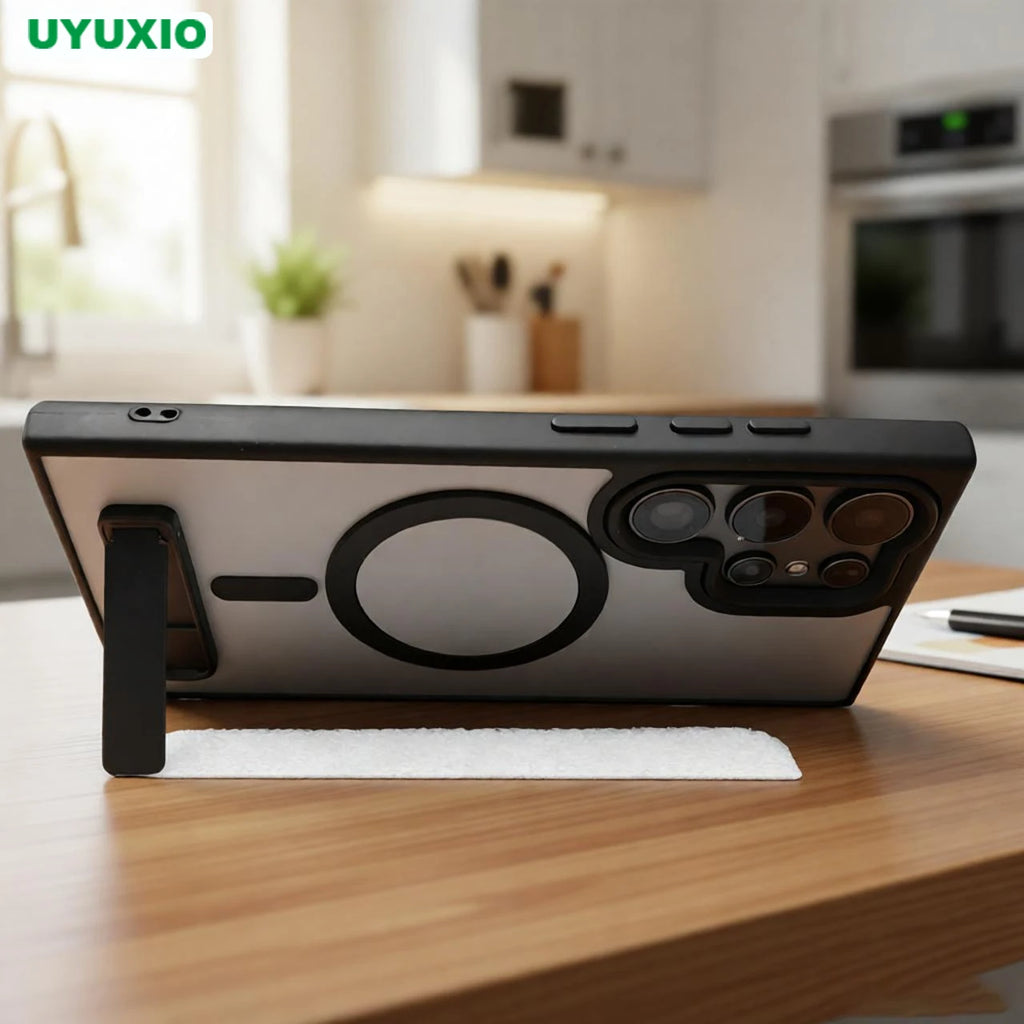 UYUXIO Magnetic Stand Phone Case for Samsung Galaxy S26 A05 A06 A16 A26 A35 A36 A55 A56 S25 S23 S22 Ultra Cover with Kickstand