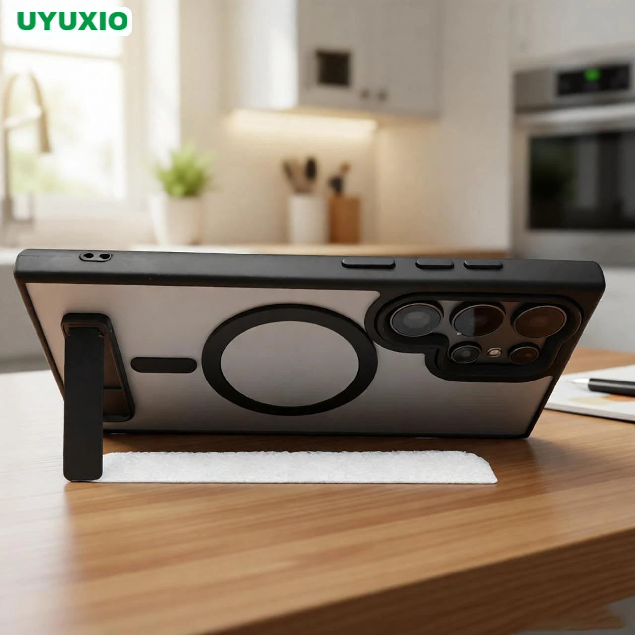 UYUXIO Magnetic Stand Phone Case for Samsung Galaxy S26 A05 A06 A16 A26 A35 A36 A55 A56 S25 S23 S22 Ultra Cover with Kickstand
