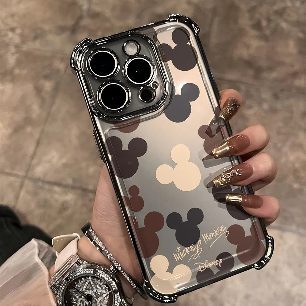 Cute Mickeys Mouses Plating Phone Case For Google Pixel 10a 10 9 8 7 9a 8a 7a Pro XL 5G Anti Fall Airbag