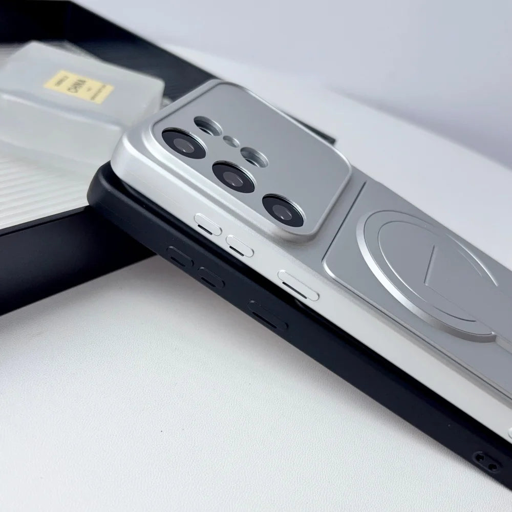 Magnetic Fold Holder Case For Samsung Galaxy S26 S25 S24 S23 S22 S21 Plus Ultra FE Stand Shockproof Big Window For Magsafe Cover