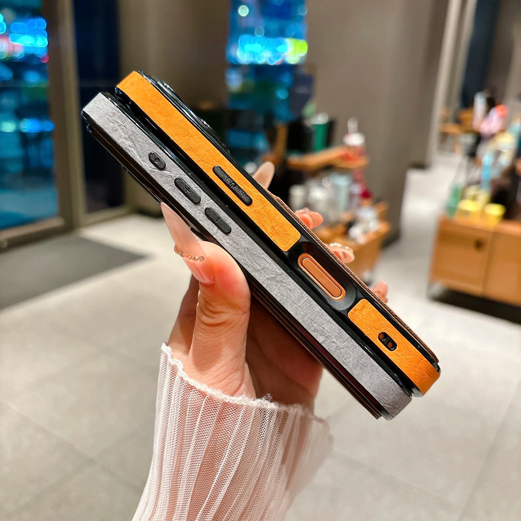 Shockproof Uneven Leather Card Holder Case For iPhone 17 Pro Max 16 15 14 13, Slim Window View Built-in Camera Protection Cover