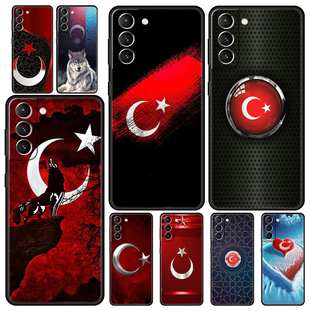 Phone Case Cover for Samsung Galaxy S26 S25 S24 S23 S22 S20 S21 FE Ultra S25Edge Plus 5G Soft TPU Capas Turkey Flag Fundas Bags