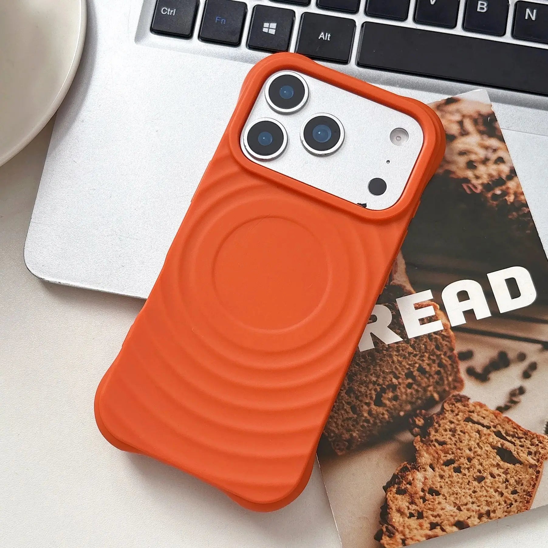 Wave Ripple Pattern Silicone Matte Phone Case For iPhone 17 Air 16 15 14 13 12 11 Pro Max Plus Plain Anti-driop Shockproof Cover