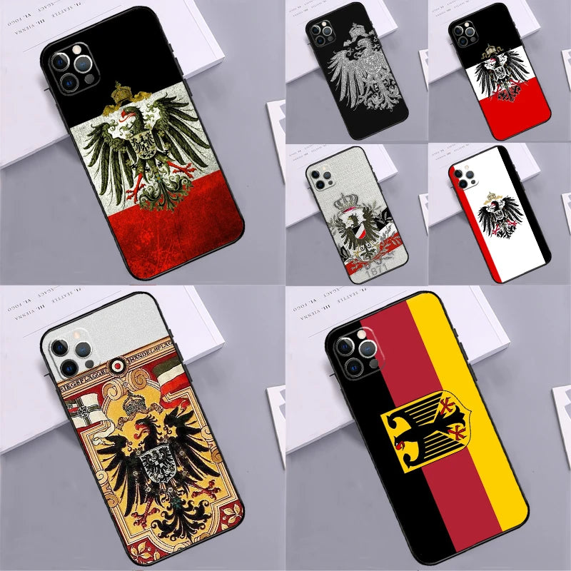 German Empire Flag Bumper Case For iPhone 14 15 16 Pro Max 11 12 13 Pro Max Mini XR 16e 16 15 Plus Phone Cover