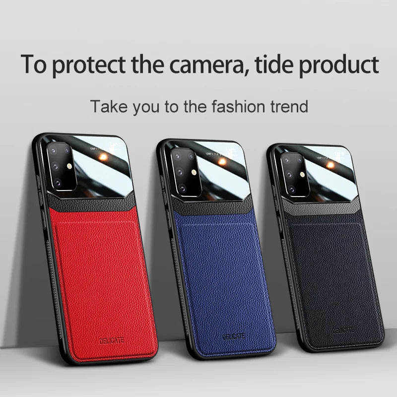 leather plexiglass case for samsung galaxy s20 s21 ultra plus silicone frame back cover s20fe s 20 fe s20  s21  s20plus s20ultra